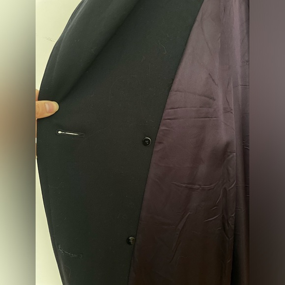 SOLD Vintage 100% wool navy trench coat - Picture 3 of 9